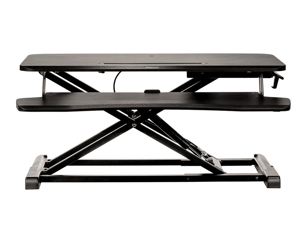 STATION DE TRAVAIL FELLOWES ASSIS-DEBOUT CORSIVO GRANDE   SURFACE TRAVAIL SUPPORT       MULTI-ECRANS COLORIS NOIR