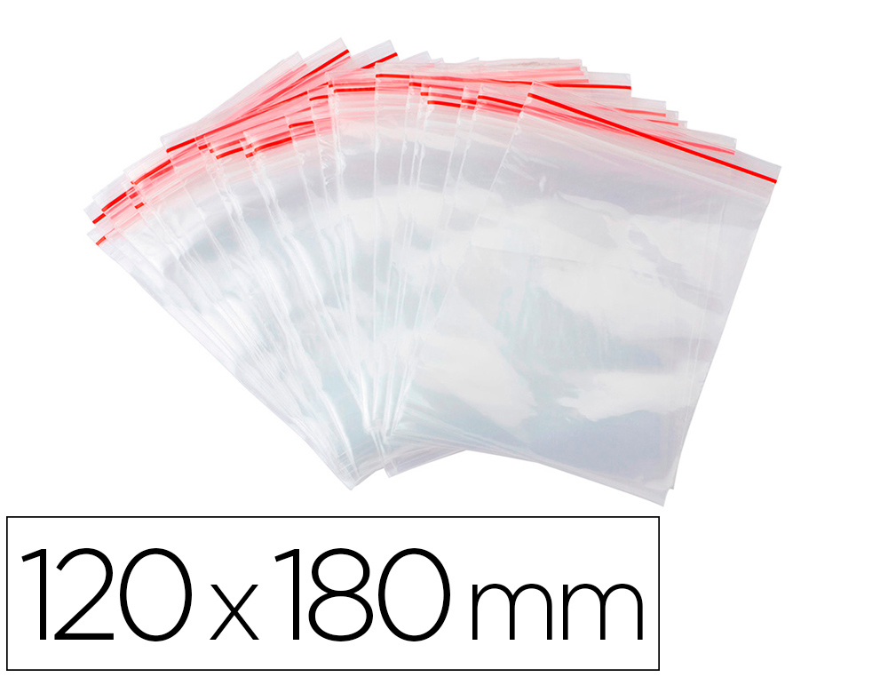 SACHET PLASTIQUE REFERMABLE Q-CONNECT DIM.120X180 MM      SACHET DE 100 UNITES
