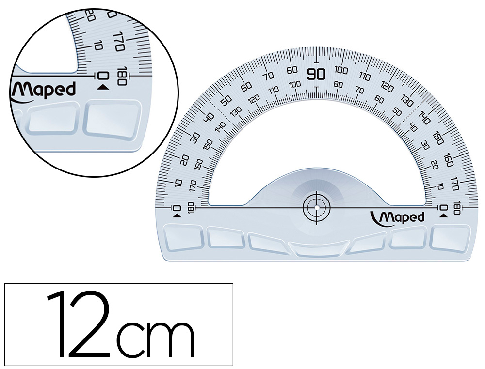 RAPPORTEUR MAPED GEOMETRIQUE EN PLASTIQUE RECYCLE          180DEGRES BASE 12CM