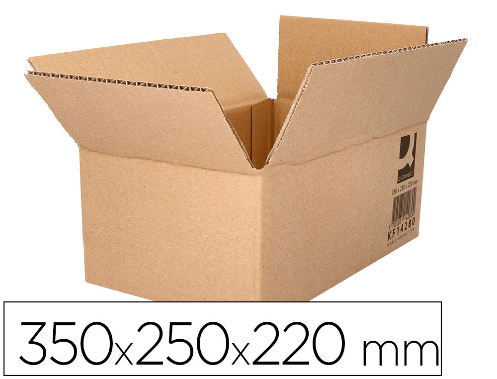 CAISSE AMERICAINE Q-CONNECT CARTON RECYCLE CANNELURE 5MM  350X250X220MM