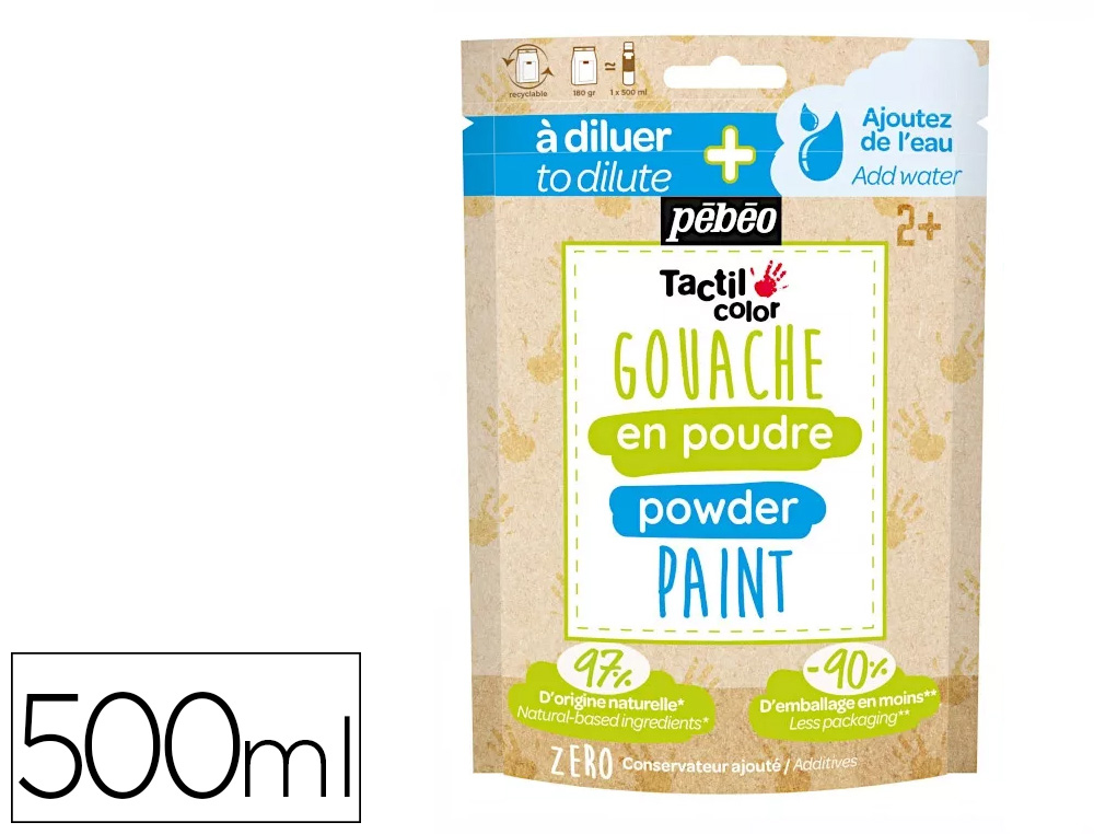 LOT GOUACHE PEBEO TACTILCOLOR POUDRE A DILUER 2 EN 1        GOUACHE DOIGT 280ML GOUACHE   LIQUIDE 500ML COLORIS