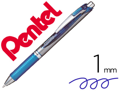 ROLLER A ENCRE GEL ENERGEL BL80 POINTE DE 1MM            RETRACTABLE COLORIS BLEU