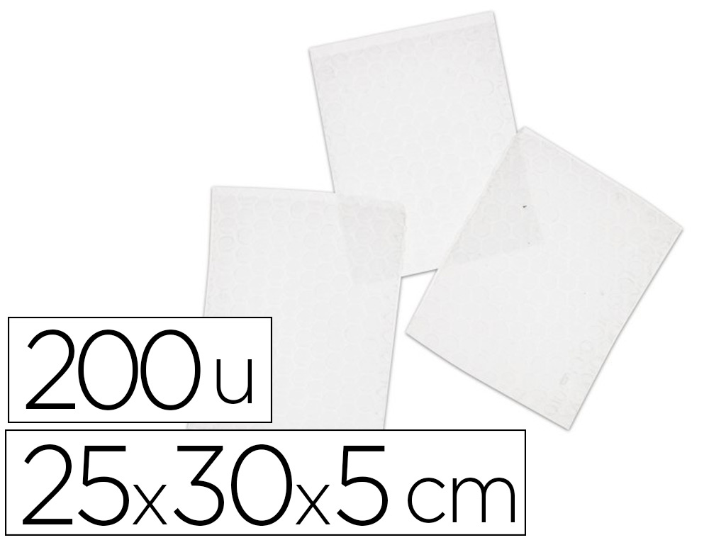 SACHET BULLES D'AIR ANTALIS POLYTHYLNE RABAT ADHSIF ANTI-CHOC 25X30X5CM 200 UNITS