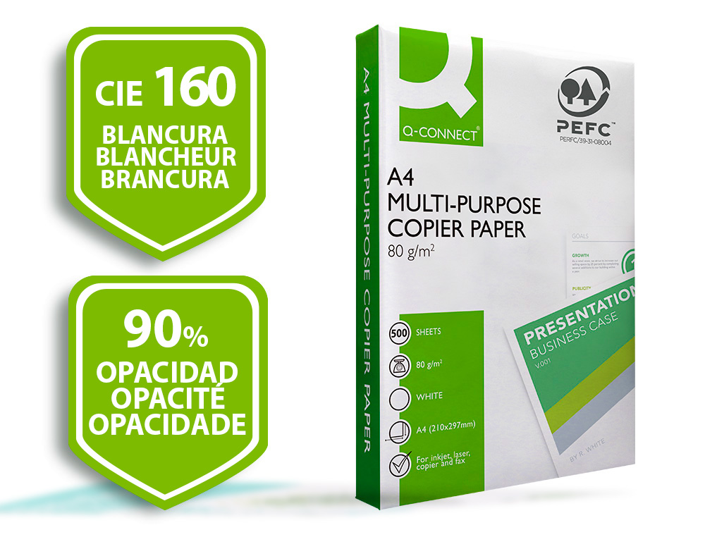 PAPIER Q-CONNECT A4 80G/M2 MULTIFONCTION ECONOMY 500     FEUILLES