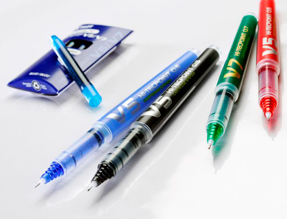 PACK PILOT V7 10 ROLLERS ENCRE LIQUIDE RECHARGEABLES POINTE MOYENNE 10 SETS DE 3 RECHARGES 5 OFFERTES COLORIS