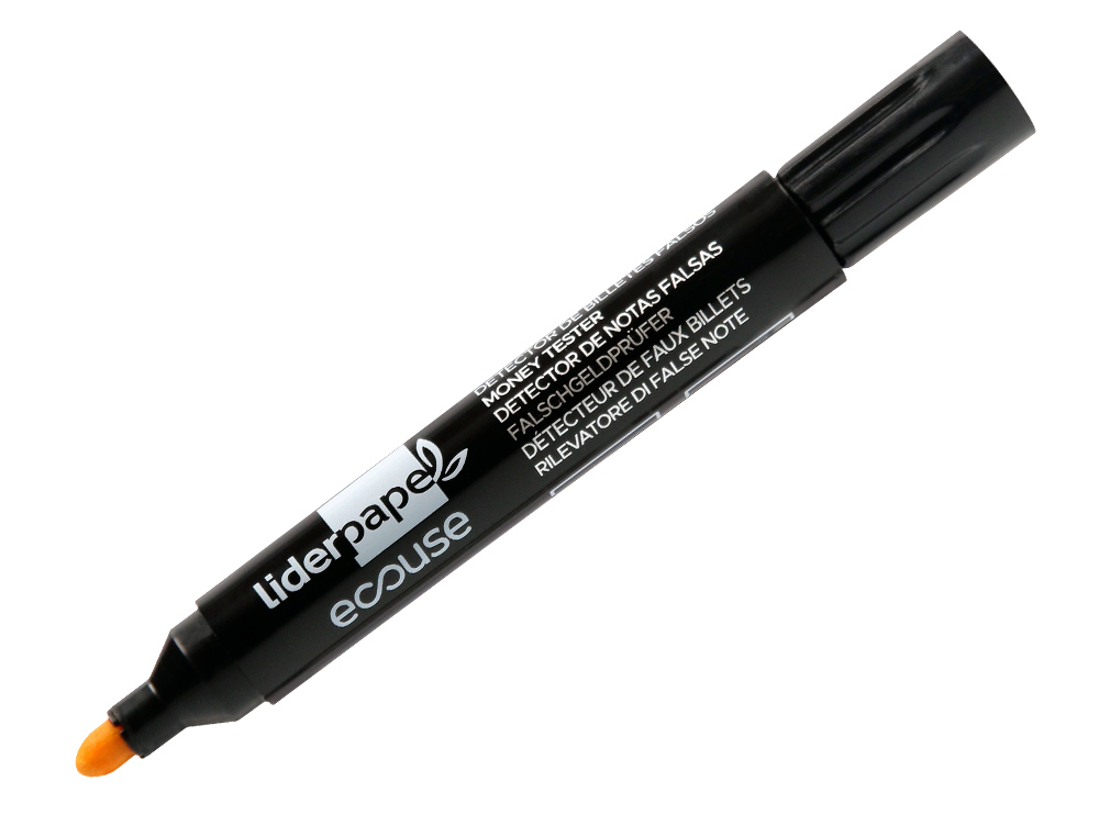 STYLO LIDERPAPEL ECOUSE DETECTEUR FAUX-BILLETS POINTE OGIVE TRACE 3MM BLISTER