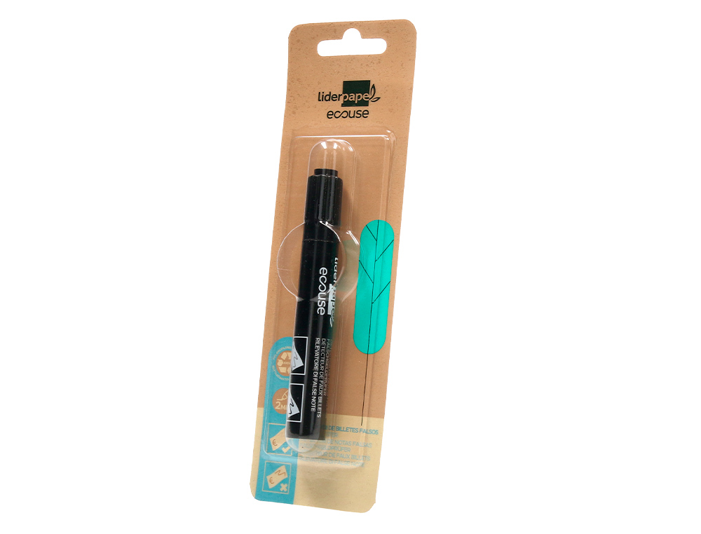 STYLO LIDERPAPEL ECOUSE DETECTEUR FAUX-BILLETS POINTE OGIVE TRACE 3MM BLISTER