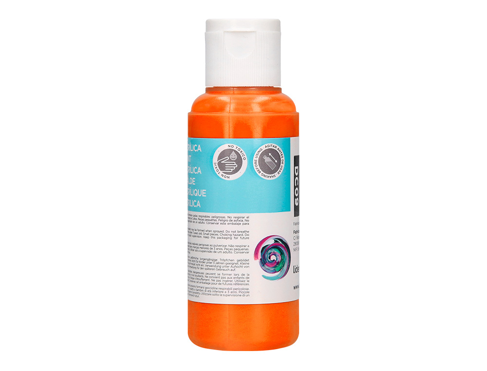 PEINTURE ACRYLIQUE LIDERPAPEL COLORIS ORANGE BOUTEILLE 80ML