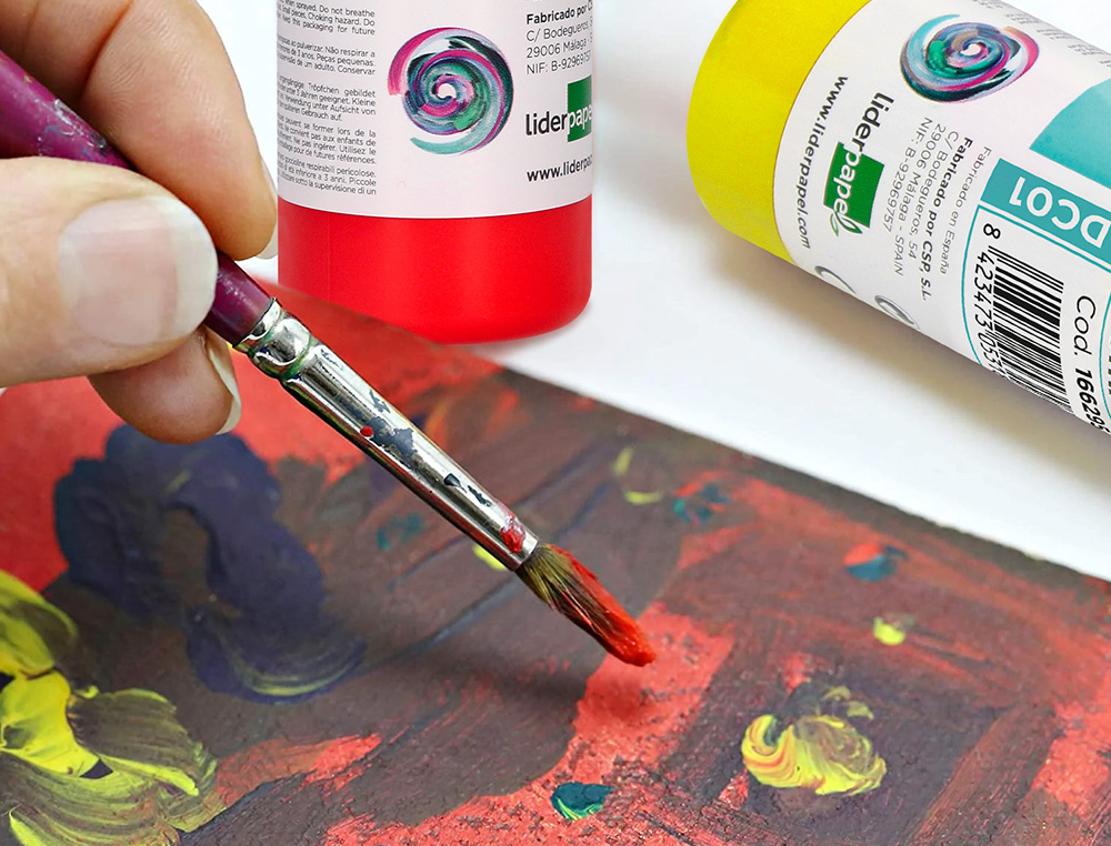 PEINTURE ACRYLIQUE LIDERPAPEL COLORIS ORANGE BOUTEILLE 80ML