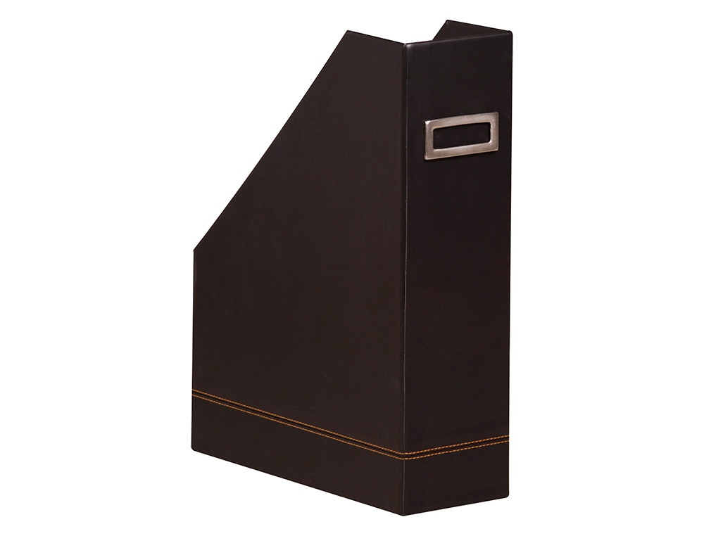PORTE-REVUES RHODIARAMA SIMIL CUIR NOIR VELOUT  10X25X31 CM