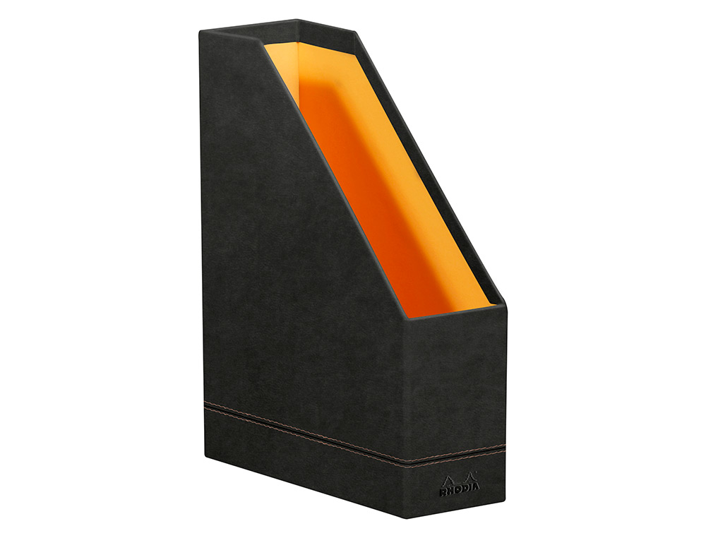 PORTE-REVUES RHODIARAMA SIMIL CUIR NOIR VELOUT  10X25X31 CM