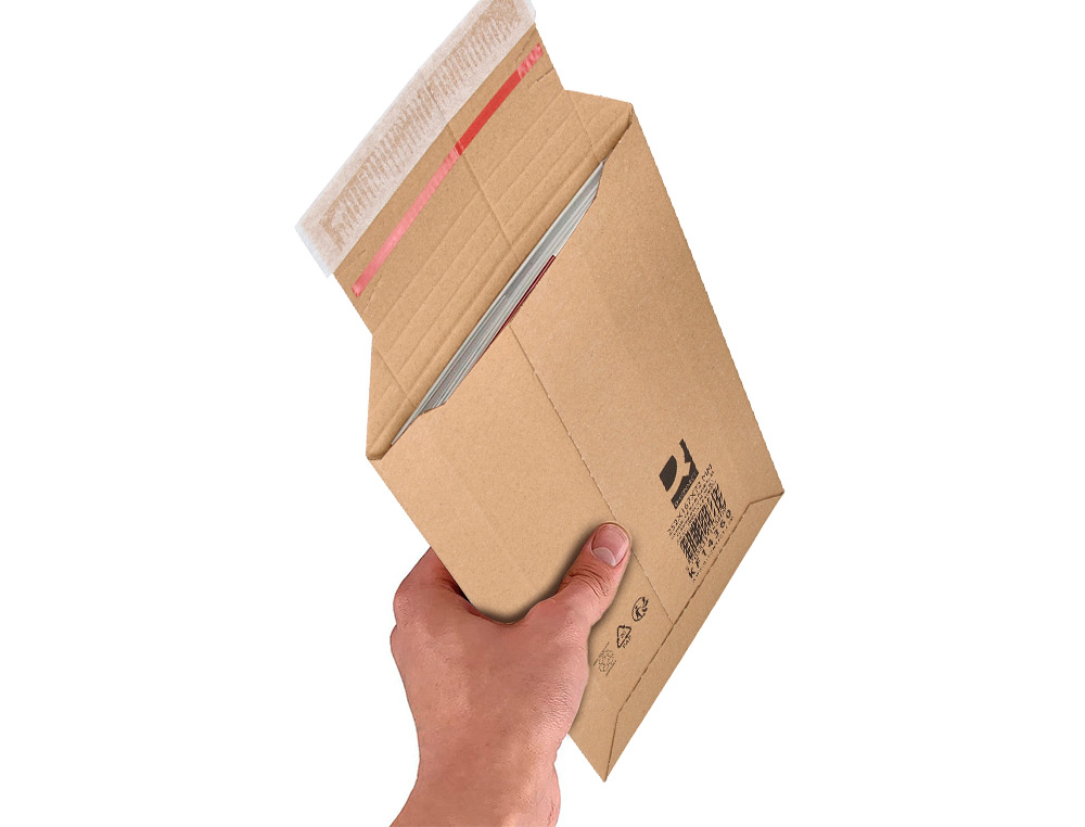 POCHETTE D'EXPEDITION Q-CONNECT CARTON 100% RECYCLE ET RECYCLABLE FERMETURE AUTO-ADHESIVE 252X167X72MM COLORIS KRAFT