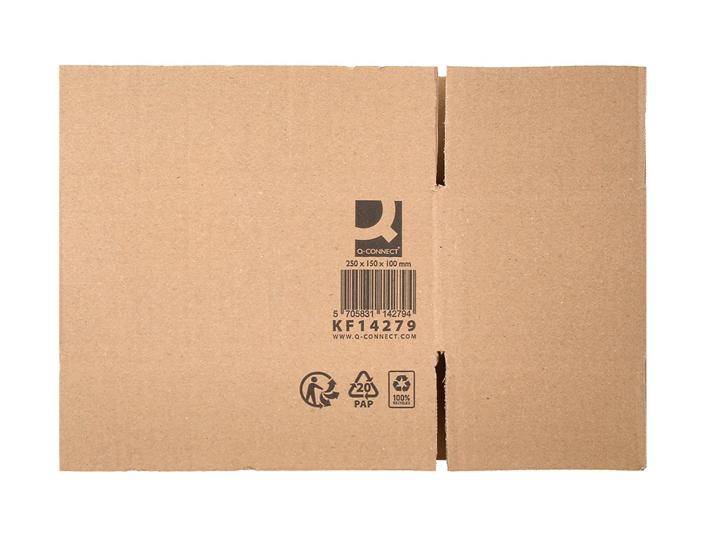 CAISSE AMERICAINE Q-CONNECT CARTON RECYCLE CANNELURE 5MM 250X150X100MM