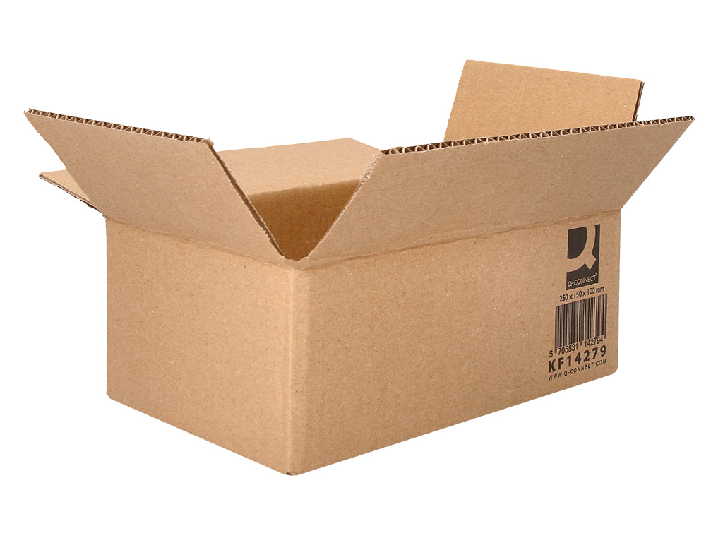 CAISSE AMERICAINE Q-CONNECT CARTON RECYCLE CANNELURE 5MM 250X150X100MM