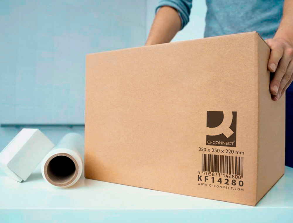CAISSE AMERICAINE Q-CONNECT CARTON RECYCLE CANNELURE 5MM 350X250X220MM