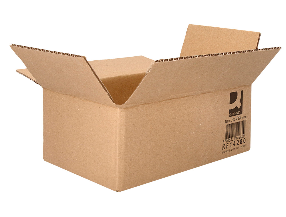 CAISSE AMERICAINE Q-CONNECT CARTON RECYCLE CANNELURE 5MM 350X250X220MM