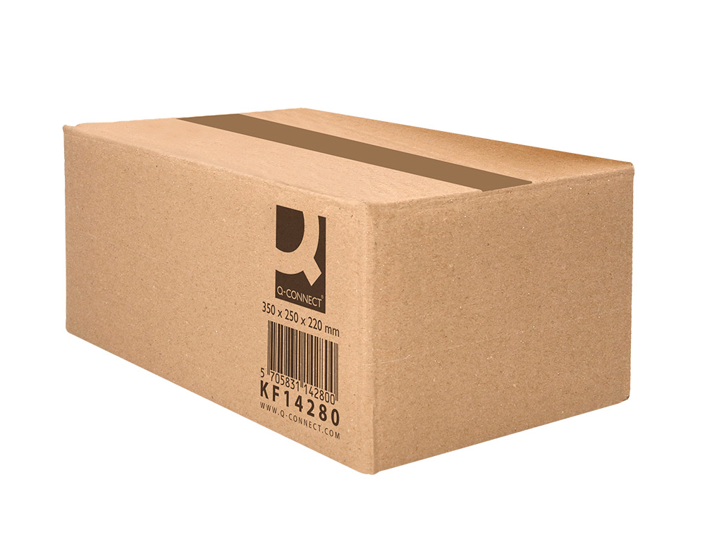 CAISSE AMERICAINE Q-CONNECT CARTON RECYCLE CANNELURE 5MM 350X250X220MM
