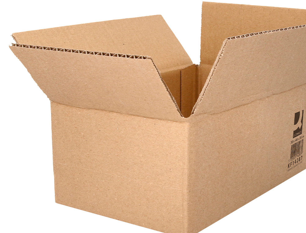 CAISSE AMERICAINE Q-CONNECT ULTRA-RESISTANTE CARTON RECYCLE DOUBLE CANNELURE 7MM 700X440X330MM COLORIS KRAFT