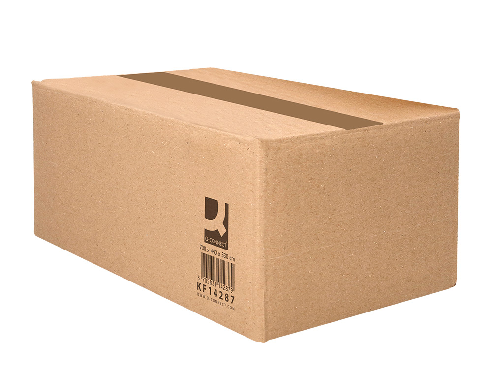 CAISSE AMERICAINE Q-CONNECT ULTRA-RESISTANTE CARTON RECYCLE DOUBLE CANNELURE 7MM 700X440X330MM COLORIS KRAFT