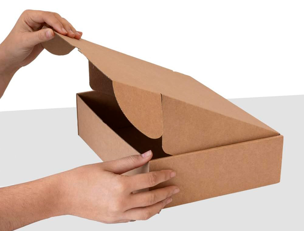 BOITE MONTAGE AUTOMATIQUE Q-CONNECT POUR E-COMMERCE ET CADEAUX CARTON RECYCLE CANNELURE 3MM KRAFT