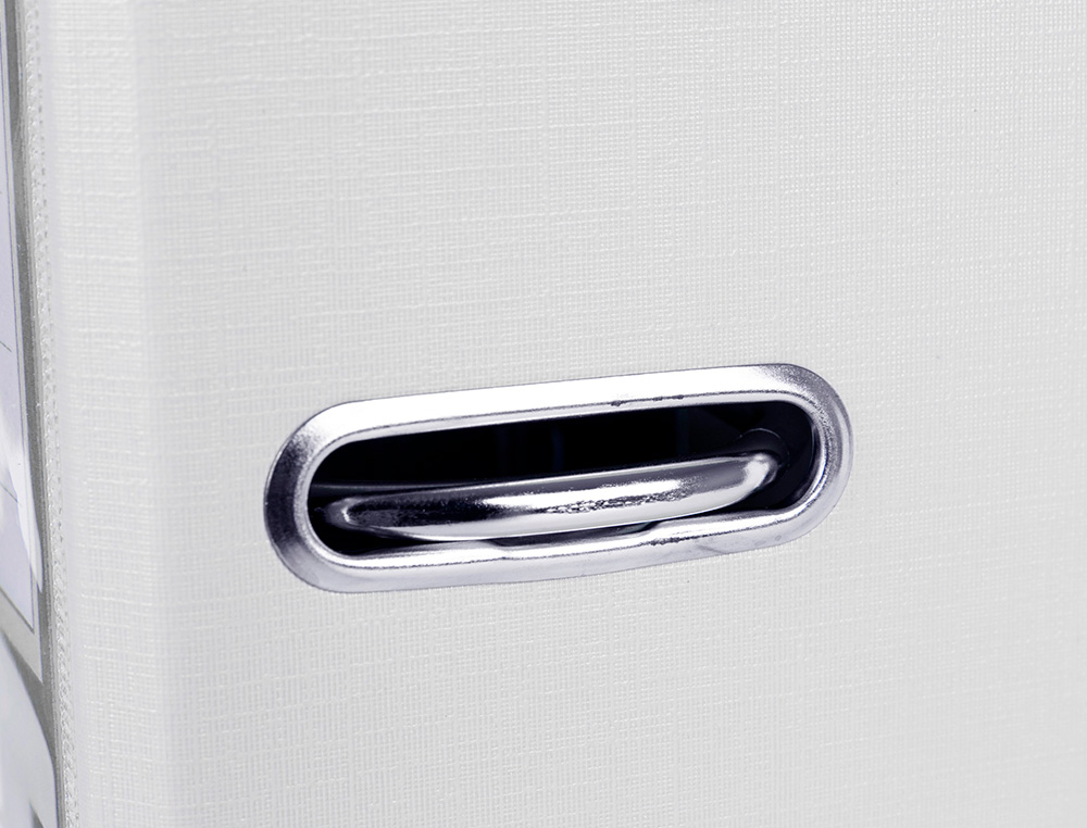 CLASSEUR LEVIER LIDERPAPEL DOCUMENTA FOLIO CARTON REMBORDE DOS 75MM RADO METALLIQUE COLORIS BLANC