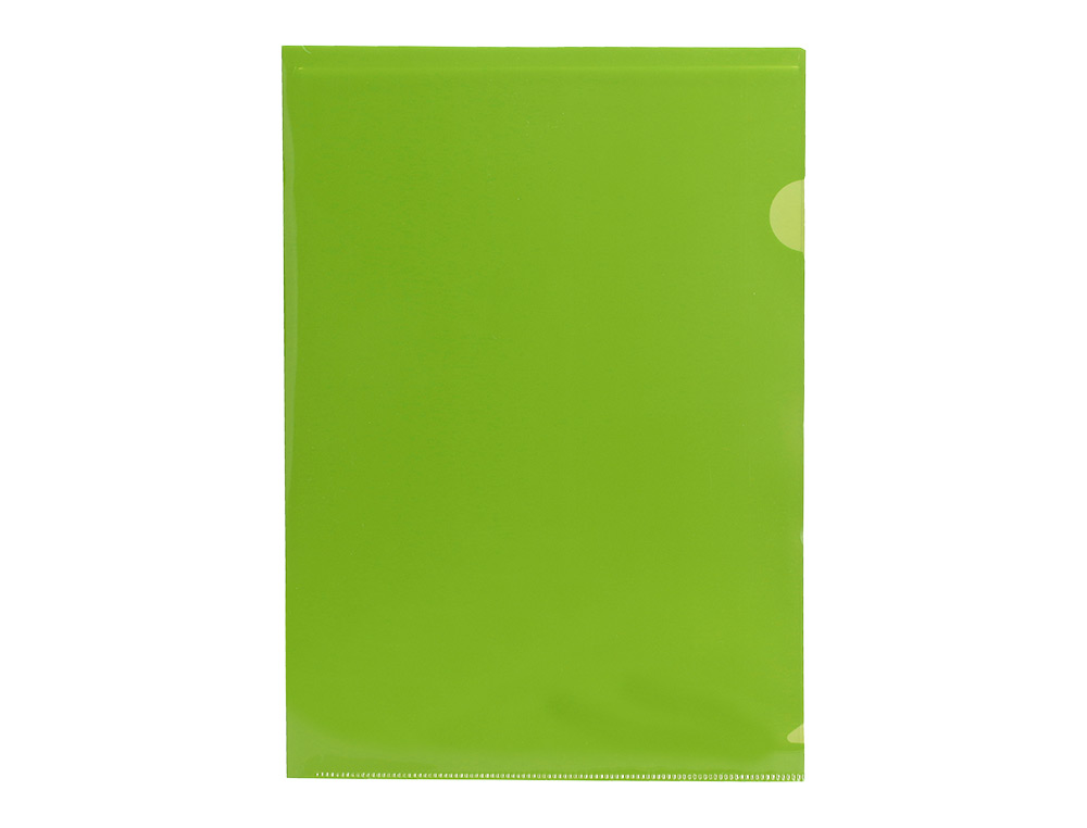 POCHETTE COIN LIDERPAPEL POLYPROPYLÈNE 180 MICRONS A4 210X297MM CAPACITÉ 20F COLORIS VERT TRANSPARENT