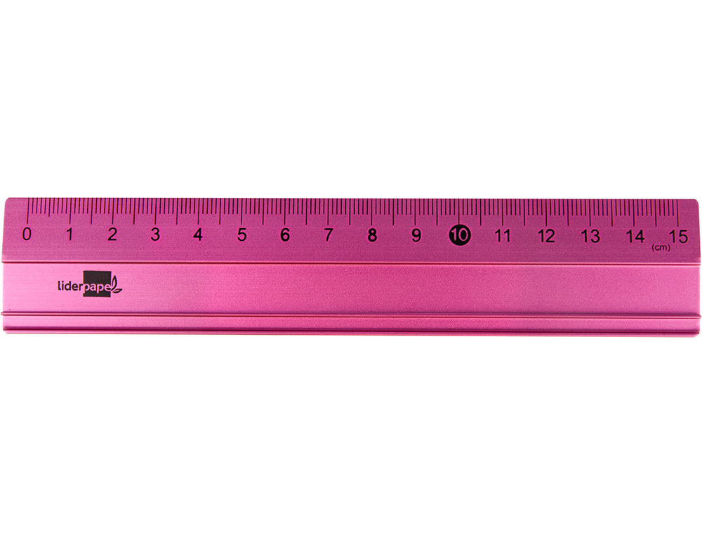 RÈGLE LIDERPAPEL 15CM GAMME ALUMINIUM COLORIS ASSORTIS