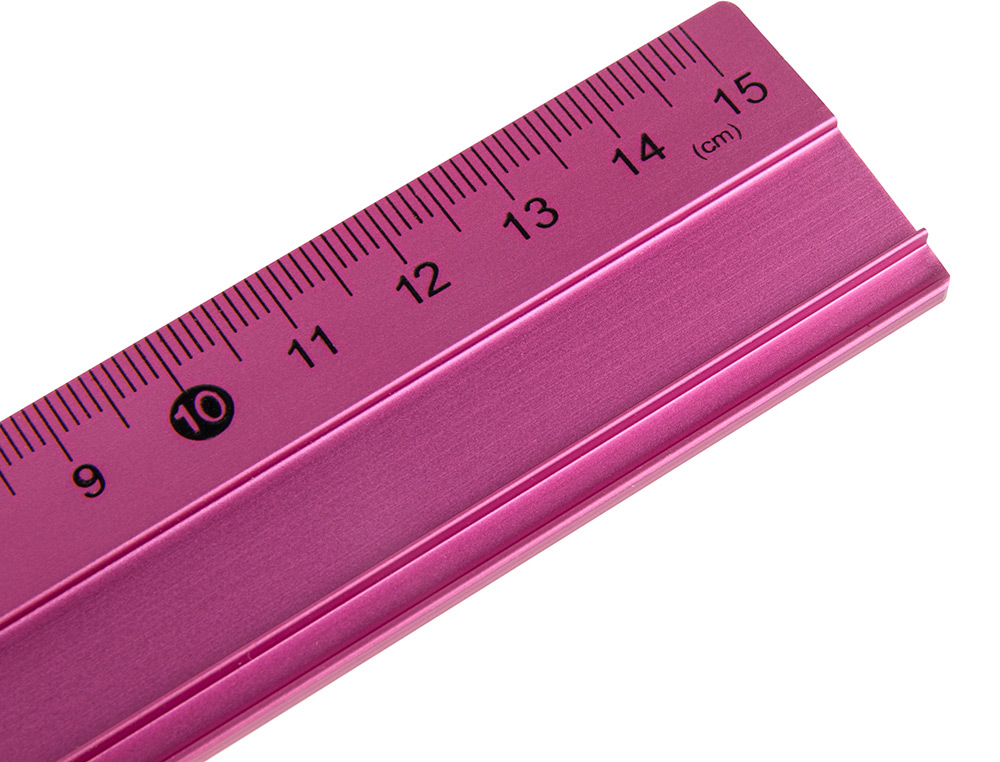 RÈGLE LIDERPAPEL 15CM GAMME ALUMINIUM COLORIS ASSORTIS