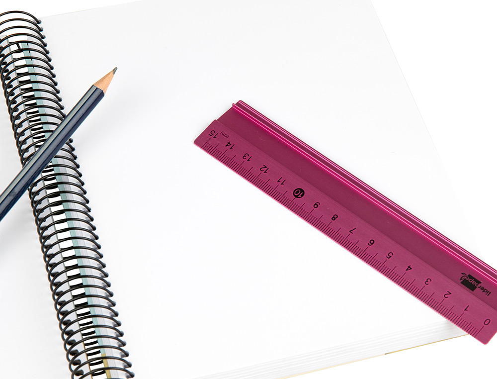 RÈGLE LIDERPAPEL 15CM GAMME ALUMINIUM COLORIS ASSORTIS