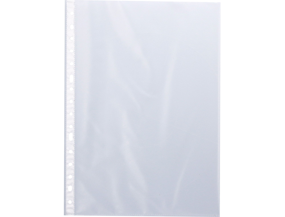 POCHETTE Q-CONNECT POLYPROPYLNE LISSE 10/100E PERFORE CRISTAL ANTISTATIQUE A4 210X297MM BOITE DE 100 UNITES