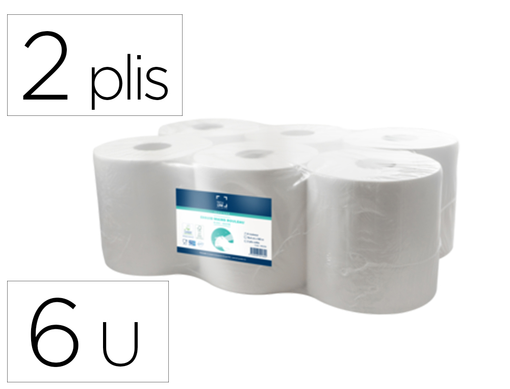ESSUIE MAINS TECHLINE ROULEAU 165M 2 PLIS COLORIS BLANC LOT DE 6