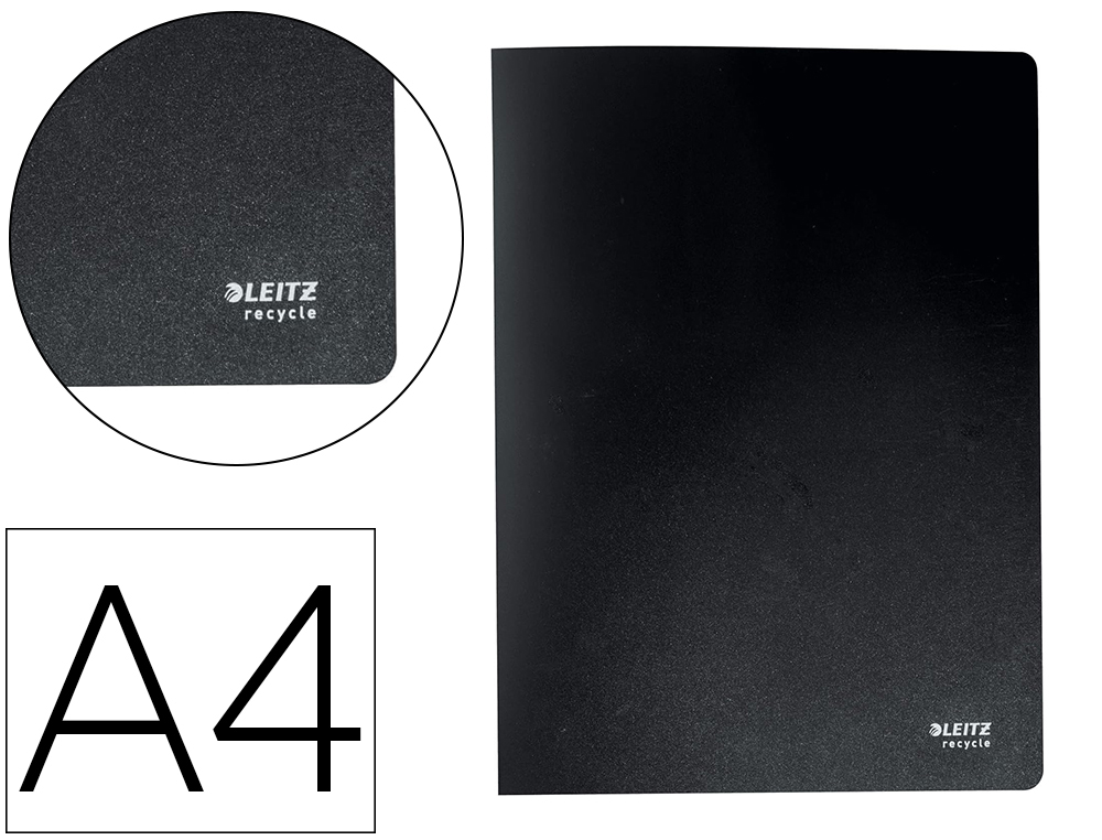 PROTEGE-DOCUMENTS LEITZ A4 40 POCHETTES TRANSPARENTES 80    VUES COLORIS NOIR