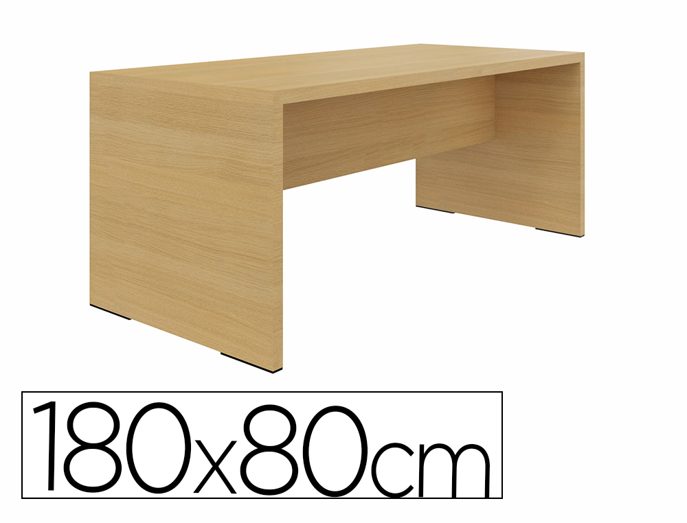 TABLE RECTANGULAIRE EOL ELOISE PIEDS PANNEAUX         180X80CM COLORIS CHENE CLAIR