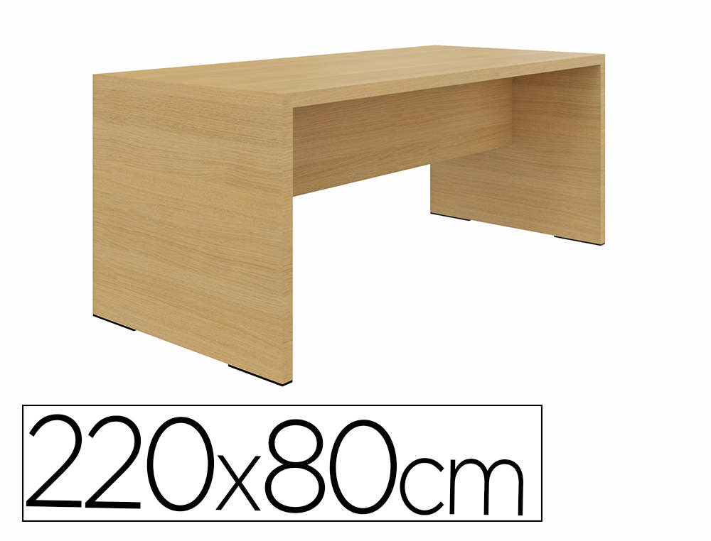 TABLE RECTANGULAIRE EOL ELOISE PIEDS PANNEAUX         220X80CM COLORIS CHENE CLAIR