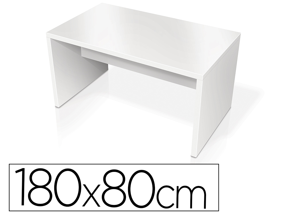 TABLE RECTANGULAIRE EOL ELOISE PIEDS PANNEAUX         180X80CM COLORIS BLANC