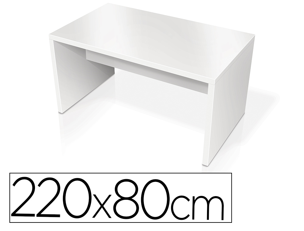 TABLE RECTANGULAIRE EOL ELOISE PIEDS PANNEAUX         220X80CM COLORIS BLANC