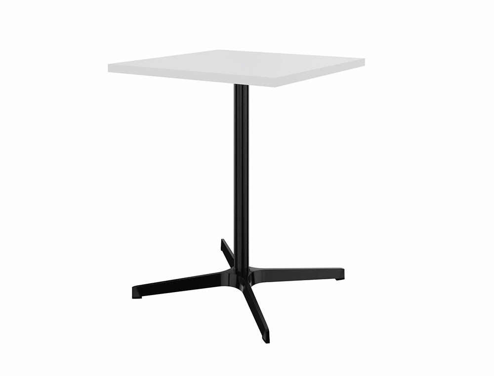 TABLE CARREE EOL LUCIE INDOOR 60X60CM PIETEMENT 4 BRANCHES  NOIRES PLATEAU COLORIS NEIGE