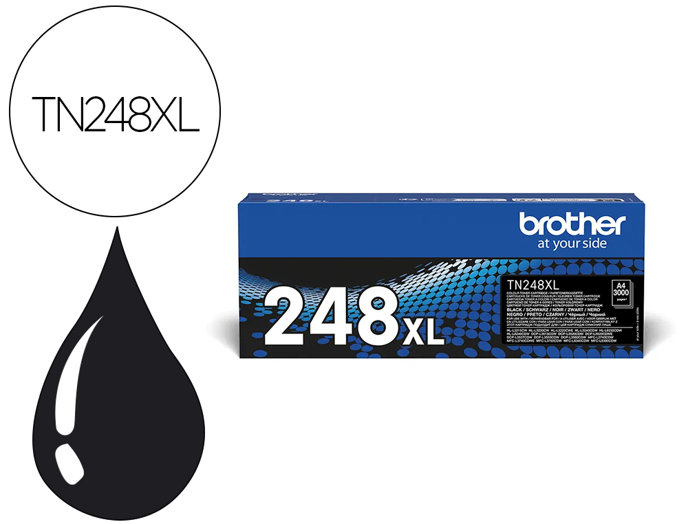 TONER LASER BROTHER TN248XLBK 3000P COLORIS NOIR