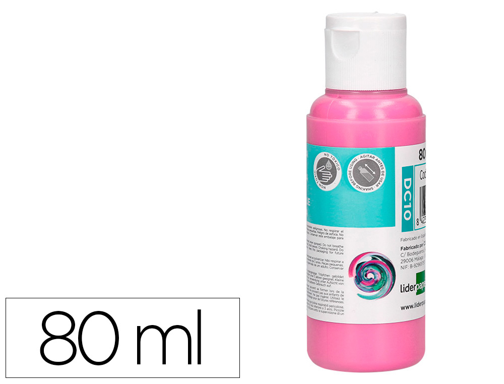 PEINTURE ACRYLIQUE LIDERPAPEL COLORIS ROSE BOUTEILLE 80ML
