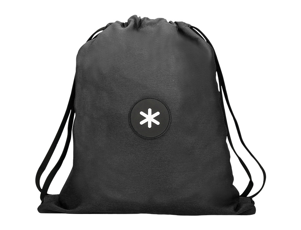 SAC DOS ANTARTIK EN TOILE FERMETURE CORDON POCHE        INTERIEUR 350X400 MM COLORIS  NOIR