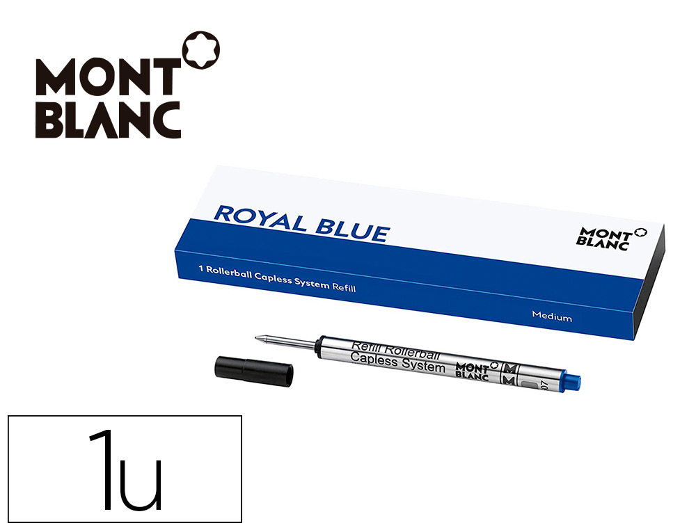 RECHARGE ROLLER CARPENTRAS TYPE MONT BLANC  BLEU.        BLISTER DE 2