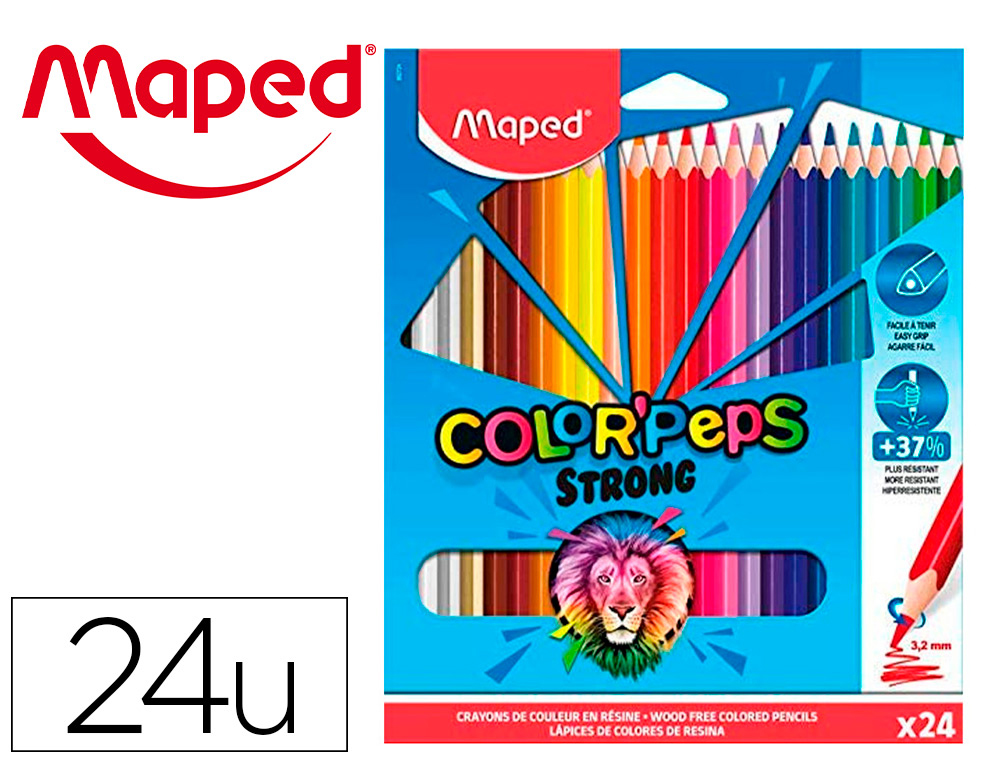 24 CRAYONS DE COULEURS COLOR'PEPS STRONG GREEN       ULTRA-R SISTANTS