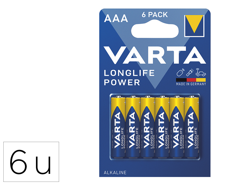 PILE VARTA LONGLIFE POWER AAA/LR03 BLISTER 6 UNITES