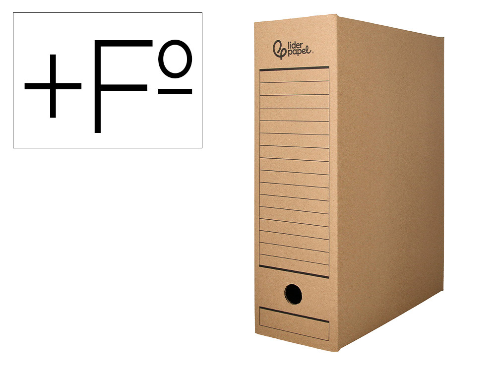 BOITE A ARCHIVES LIDERPAPEL CARTON RECYCLE 325G/M2 DOS    116MM KRAFT 388X116X275MM