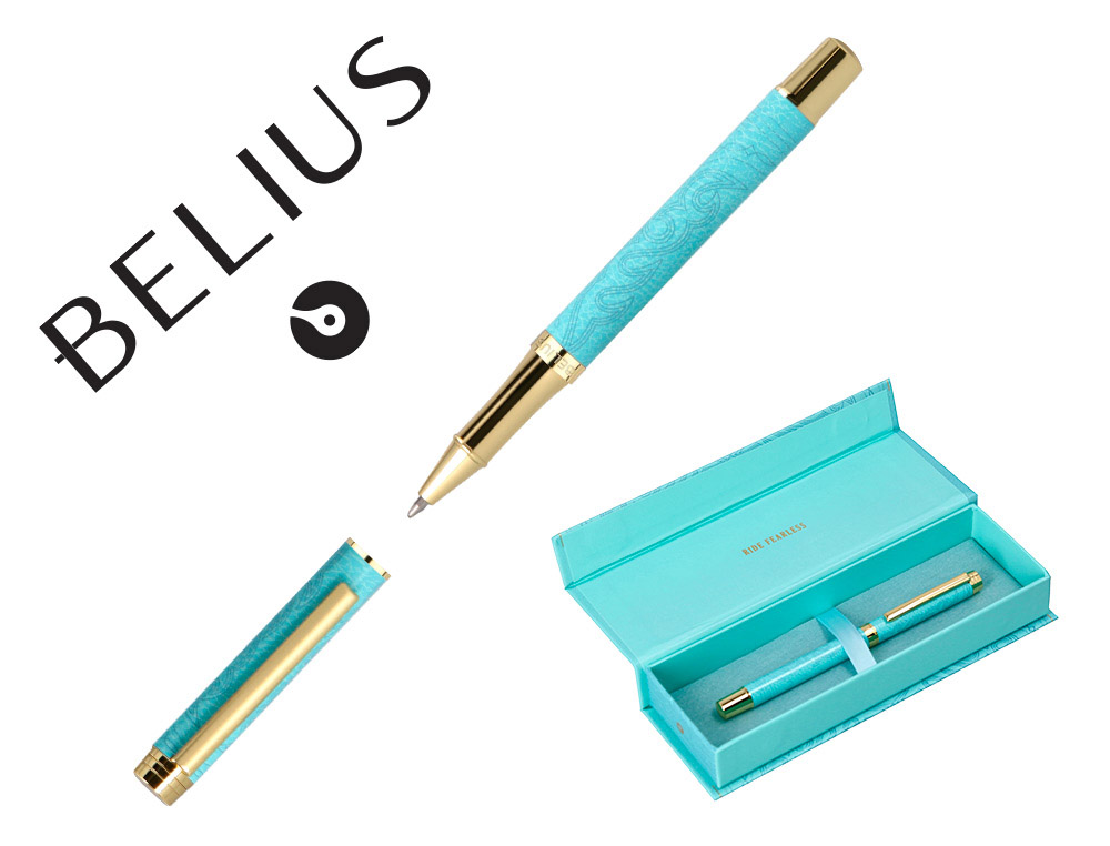 ROLLER BELIUS WILD WEST ALUMINIUM ENCRE NOIRE COLORIS BLEU TURQUOISE BOITE DESIGN