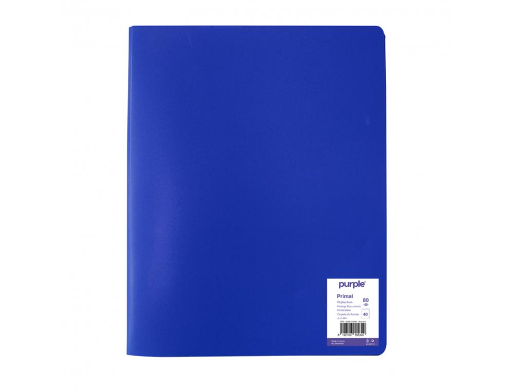 PROTEGE-DOCUMENTS OFFICE PLAST ECO GREEN RECYCLE 40    VUES QUALITE PP 40 MICRONS    GRAINE COLORIS BLEU