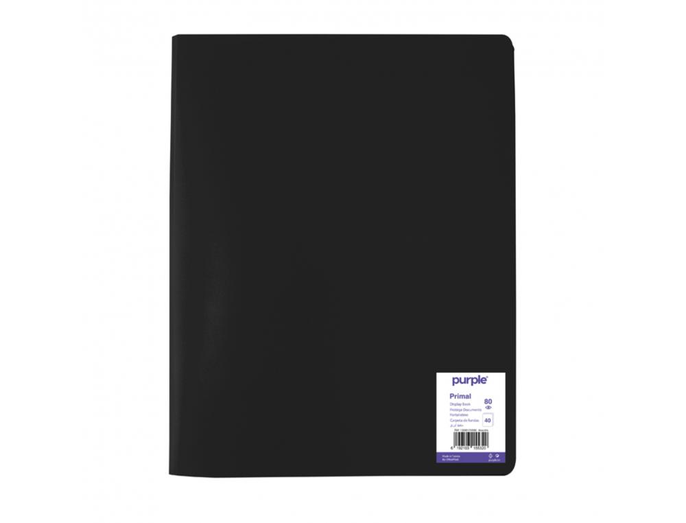 PROTEGE-DOCUMENTS OFFICE PLAST ECO GREEN RECYCLE 40    VUES QUALITE PP 40 MICRONS    GRAINE COLORIS NOIR