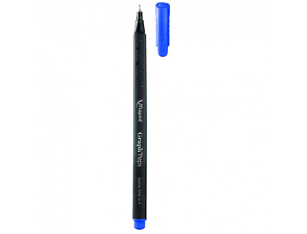 FEUTRE ECRITURE MAPED GRAPH PEPS TRIANGULAIRE POINTE FINE 0,4MM COLORIS BLEU