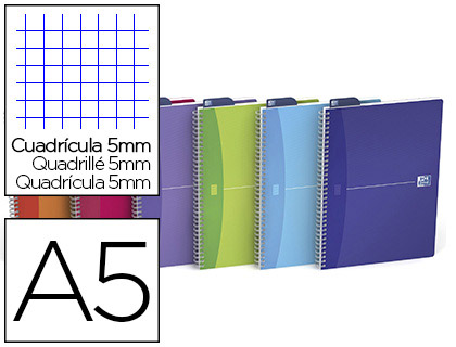 Rhodia, Cahier, Spirale, A5, Active, NoteBook, Quadrillé, 5x5, 160 pages, Petits  carreaux, 119910C