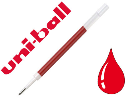 RECHARGE ROLLER UNIBALL RT207 ENCRE GEL PIGMENTATION RSISTANT EAU LUMIRE POINTE CONIQUE MOYENNE CRITURE FINE ROUGE